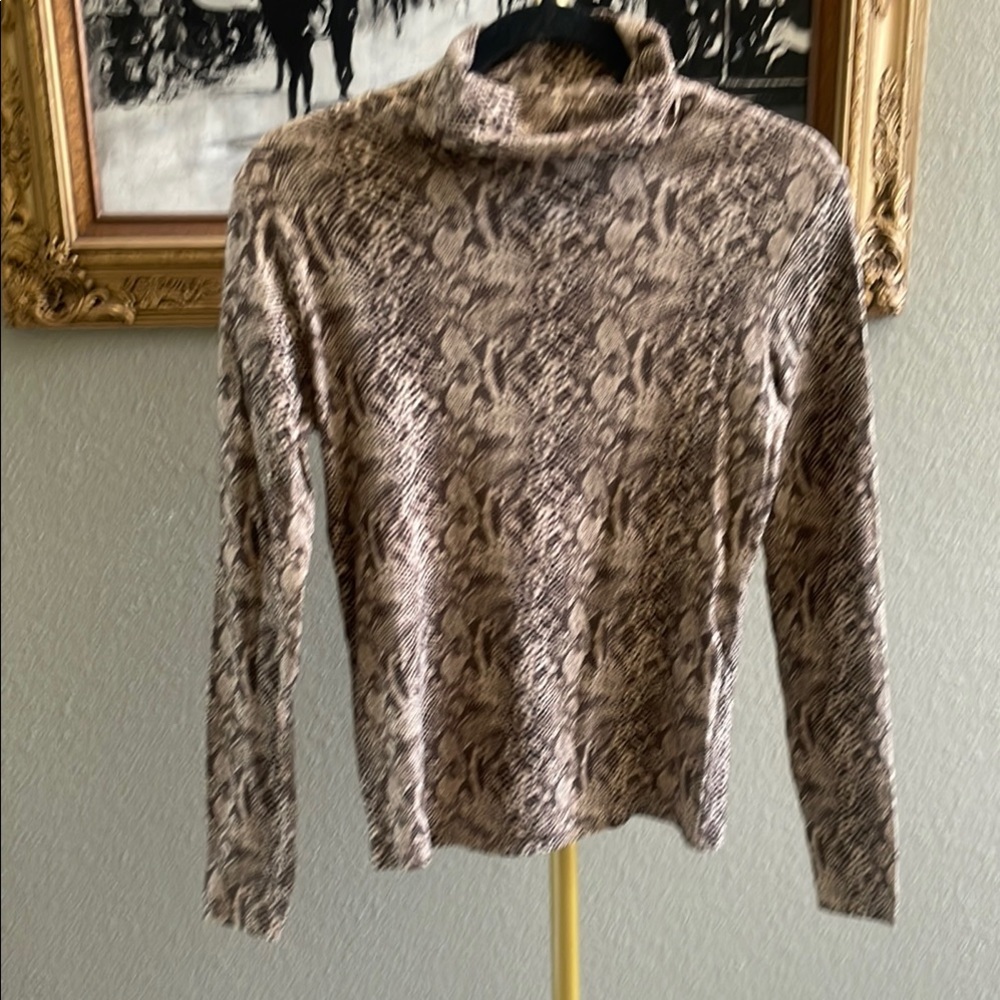 Jones New York Sport Leopard Turtleneck